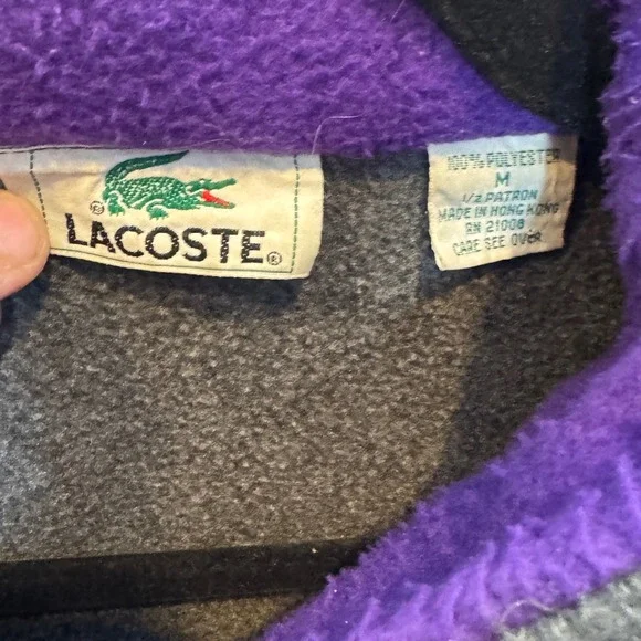 Lacoste FleeceMens Large Full Zip Climbing Outdoor Fall Collection RARE 1982 VTG